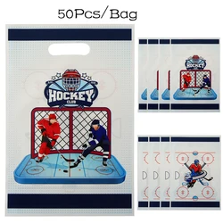 50Pcs Sports Ice Hockey Theme OPP Gift Packing Bag Candy Cake Pouch Bag for Kids Boy Birthday Baby Shower Party Decoration