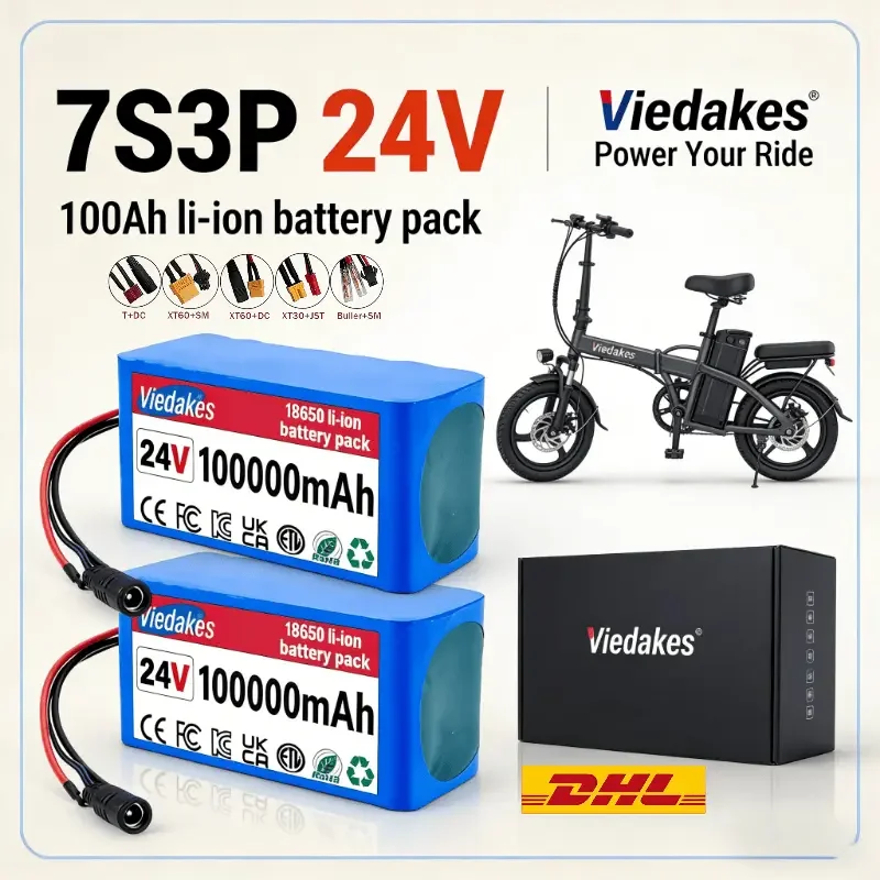 

Аккумулятор VIEDAKES 24В 7S3P 18650 с зарядным устройством для электрической инвалидной коляски: длительное время работы, стабильная мощность ★