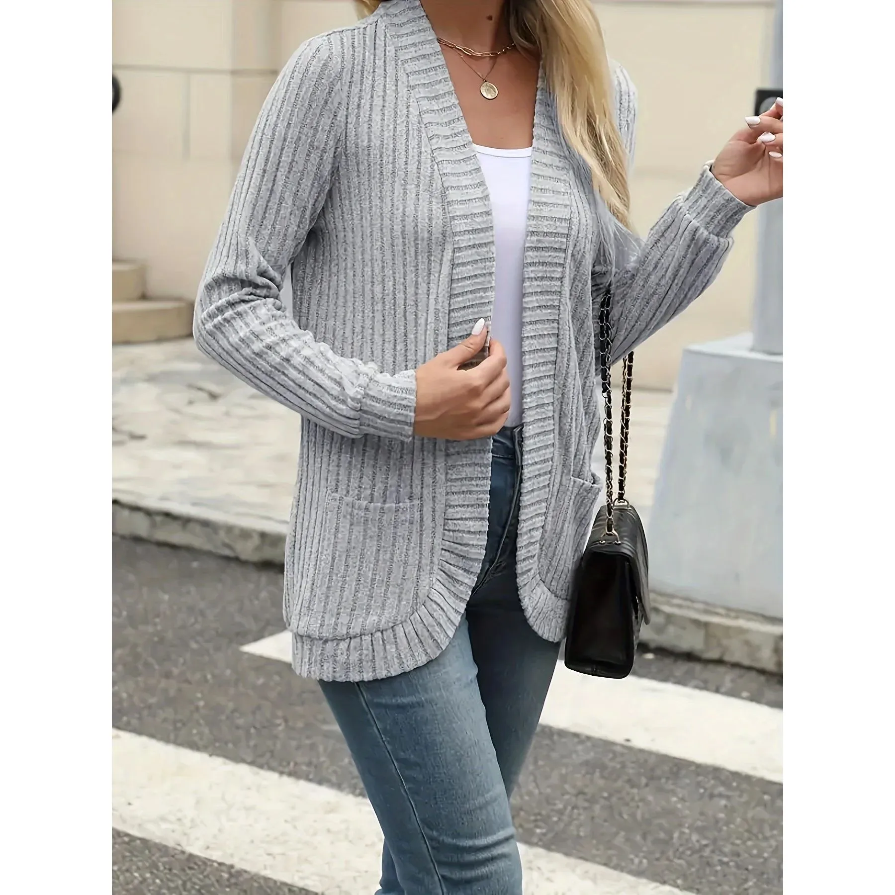 Nova faion feminino cor casual pit stripe brued ca ort outerwear primavera 2025 outro material 00% senhoras premium