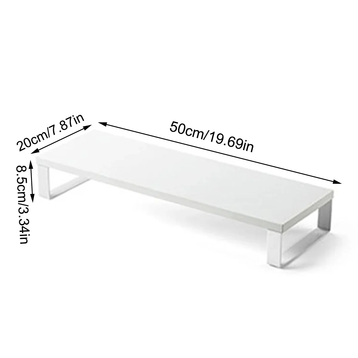 Wood Monitor Stand Riser, Ergonomic Desktop Shelf with Metal Frame, Desk Storage Organizer for PC Laptop Computer