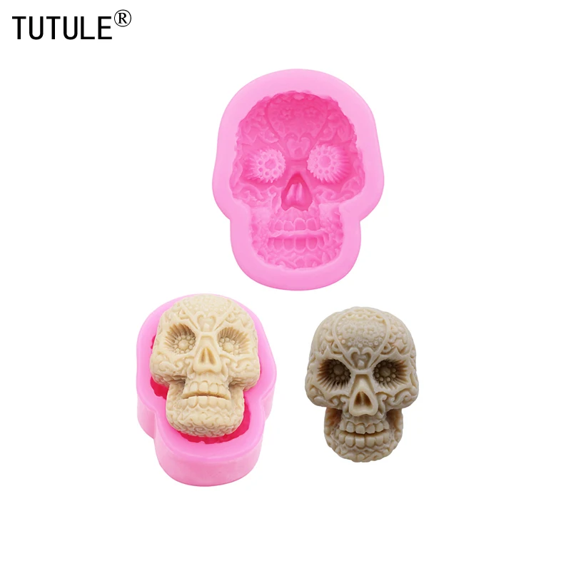 skull resin mold jewelry earrings Keychain Polymer Clay Silicone mould skull Fondant Chocolate Silicone molds