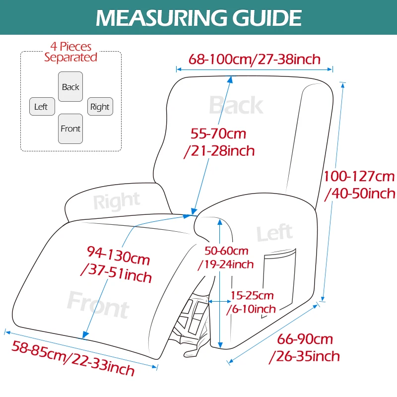 Waterproof Recliner Sofa Cover Non-slip  Sofa Covers For Living Room Single Sofa Chair Couch Cover Home Armchair Covers