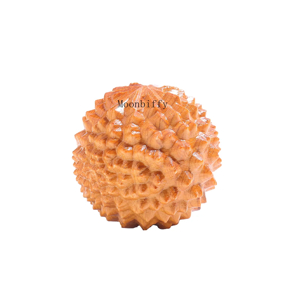 1PC Thuja Wooden Hand Massage Ball Durian Fitness Handball Hand Exercising Yoga Meditation Therapy Stress Pressure Relief Tool