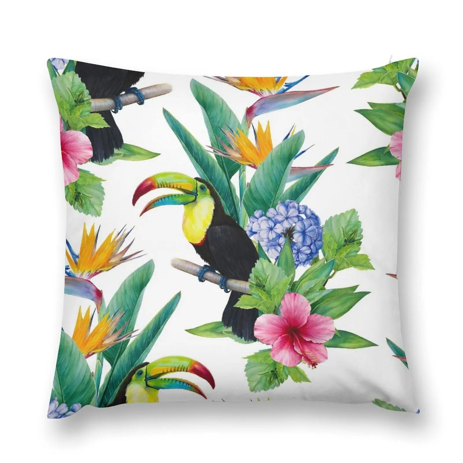 Toucan Paradise Garden Throw Pillow christmas pillow case Plaid Sofa Cushion Cover pillow