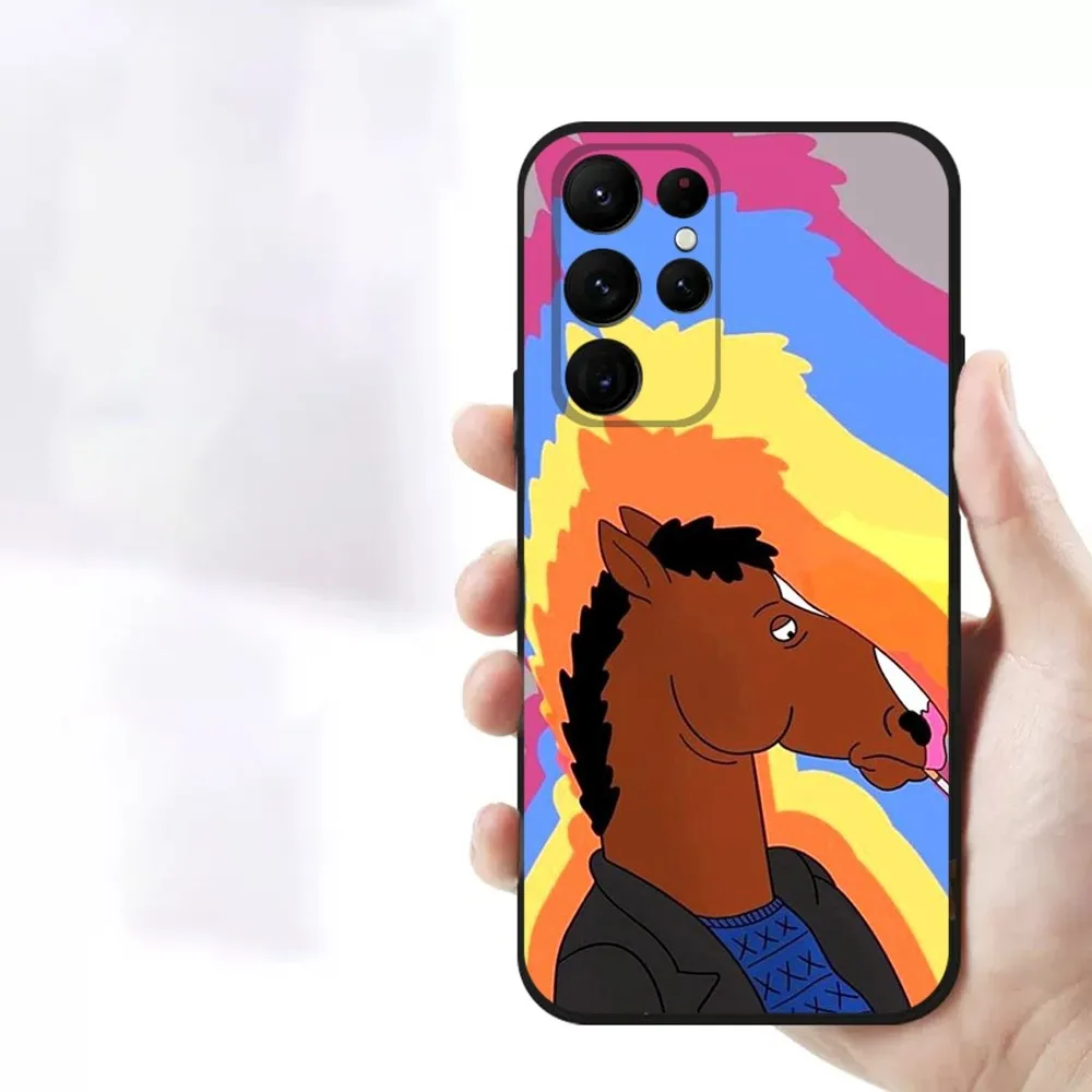 Cartoon B-BoJack- Horseman  Phone Case For Samsung S23,23,22,30,21,10,9,Note20 Ultra,Lite,Ultra,5G,Plus,FE,Black Soft Case