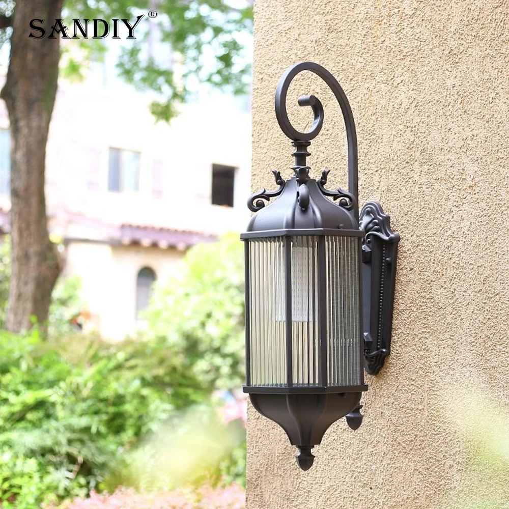 European Outdoor Wall Lamp American Outdoor Patio Lamp Garden Villa Corridor Aisle Floor Simple Wall Lights