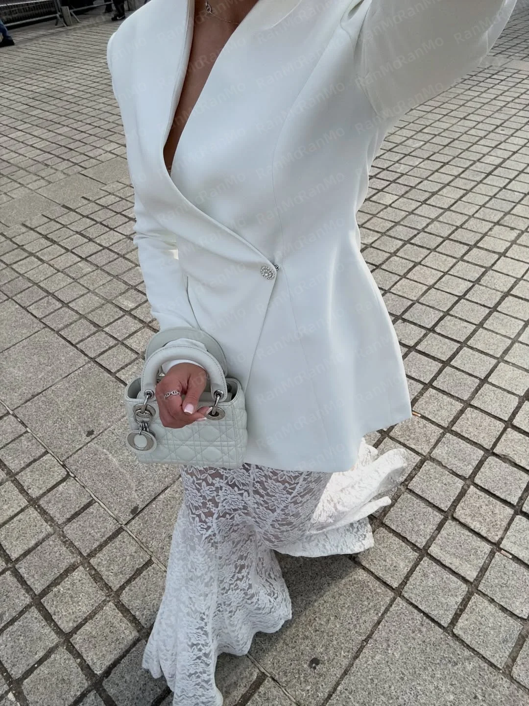 Ranmo Elegantes zweiteiliges Set, Anzug, Jacke, Spitzenrock, Abend, formelle Meerjungfrau, Trompete, bodenlang, V-Ausschnitt, Knopf 2026, individuell