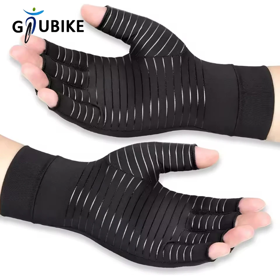 GTUBIKE 1 Paar Kupfer-Arthritis-Handschuhe zur Linderung von Handschmerzen, rheumatoider Arthrose, Schwellungen, Karpaltunnelsyndrom, Kompressionshandschuhe
