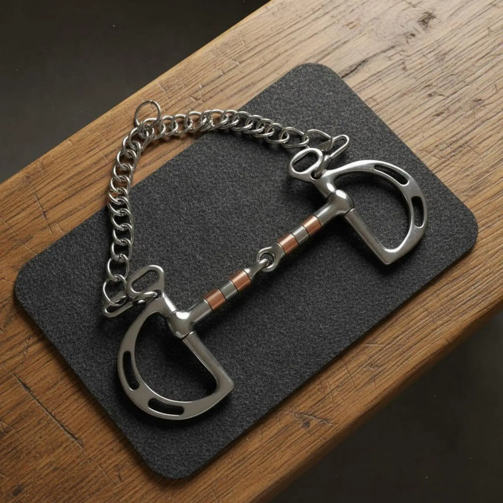 馬用口金（カーブチェーン付きジョイントビット）：本物の馬用アクセサリーおよびトレーニングツール