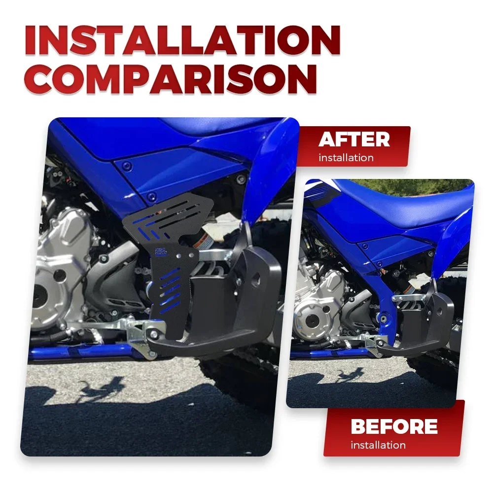 غطاء حماية للإطار الأسود الحديدي ATV متوافق مع ياماها رابتور 700 2008-2025 700R 2009-2024 2025 غطاء يسار ويمين