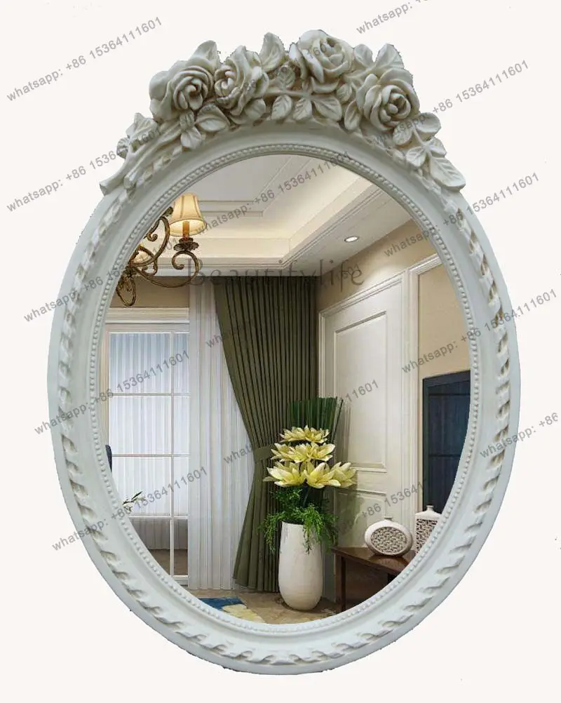 European home rose waterproof bathroom mirror American bathroom mirror, oval