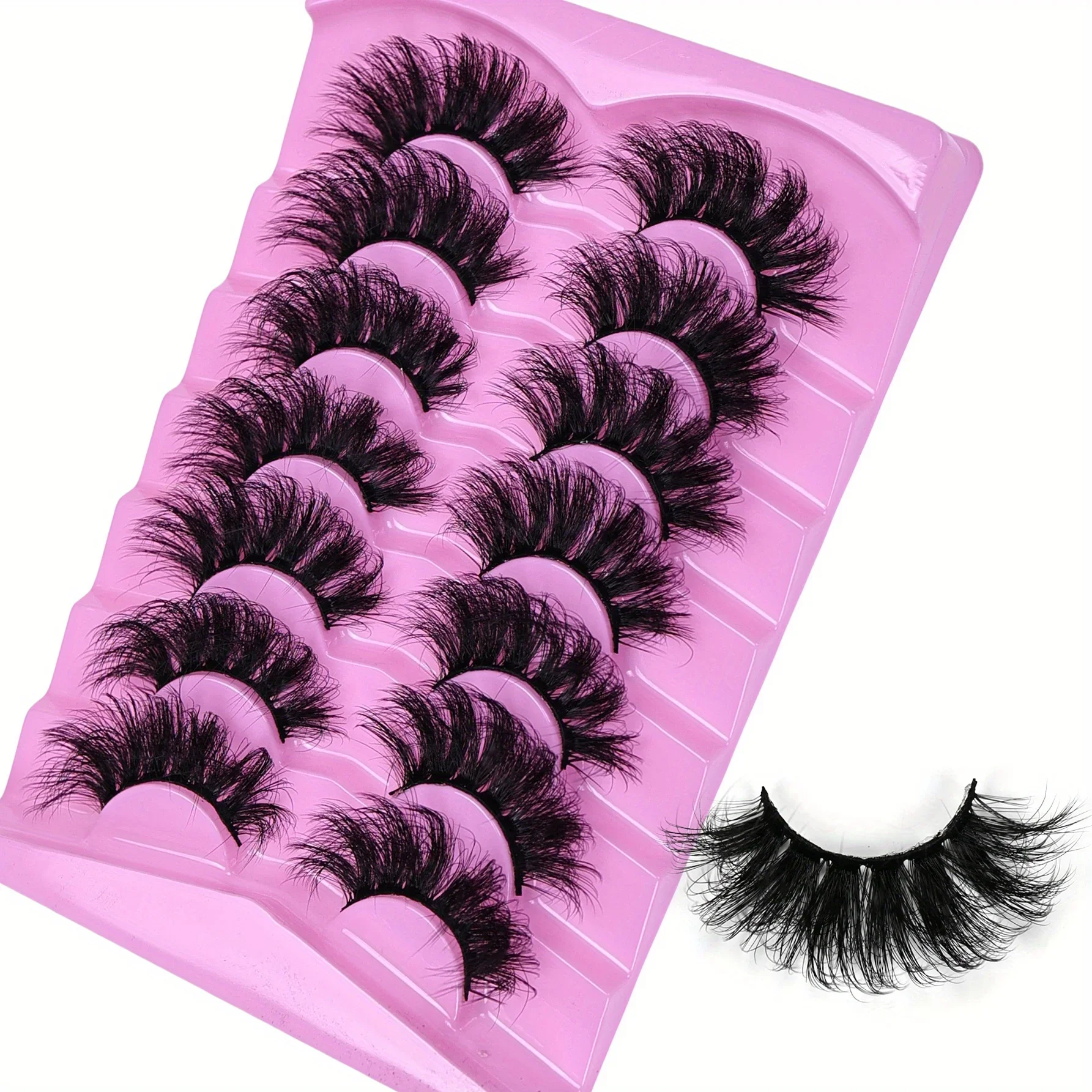 42Pairs/6Pack Pluizige Nep Wimpers Wimpers Dikke Lange Valse Wimpers Langdurige Dramatische Volume Wimpers Extension