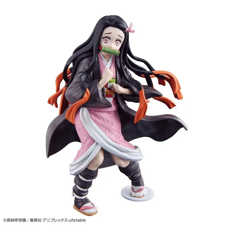 BANDAI Demon Slayer Model Kit Kamado Nezuko Zenitsu Tanjirou Inosuke Assembly Model Active Joint Action Figures Original