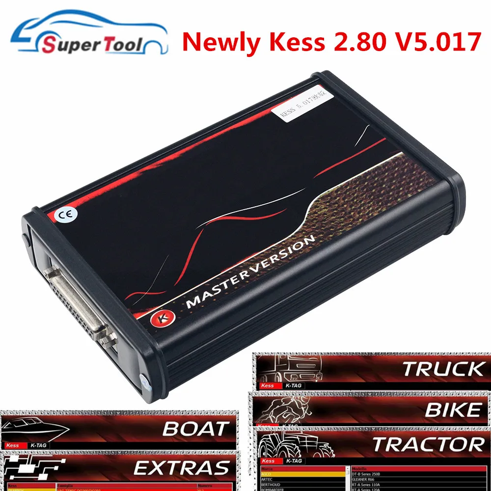 Неограниченный Kess 2,80 V5.017 ECU Инструменты для мастера V2.25 V7.020 полный чип OBD2 менеджер Тюнинг Комплект KSuite 2,7 KTAG 2,25 программатор