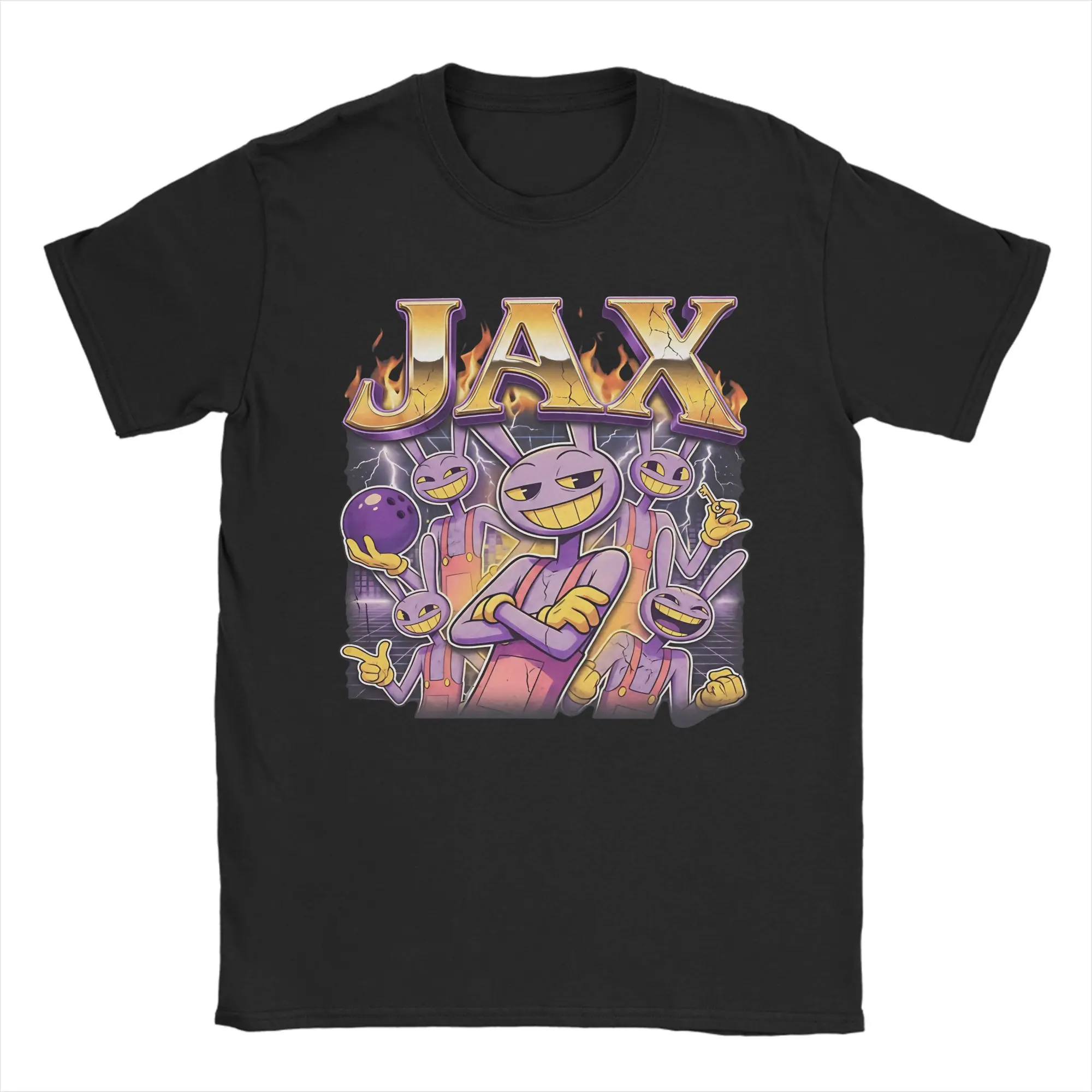 Men JAX Cartoon Digitals Circus T Shirts 100% Cotton Tops Leisure Short Sleeve O Neck Tee Shirt 4XL 5XL T-Shirt