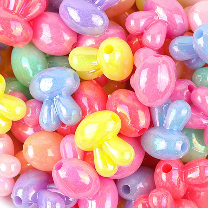 50pcs/lot Acrylic Hole Pastel Color Rabbit Shape Dreadlocks Beads Hair Braid Beads for Kidsy Jewelry Hair Extension