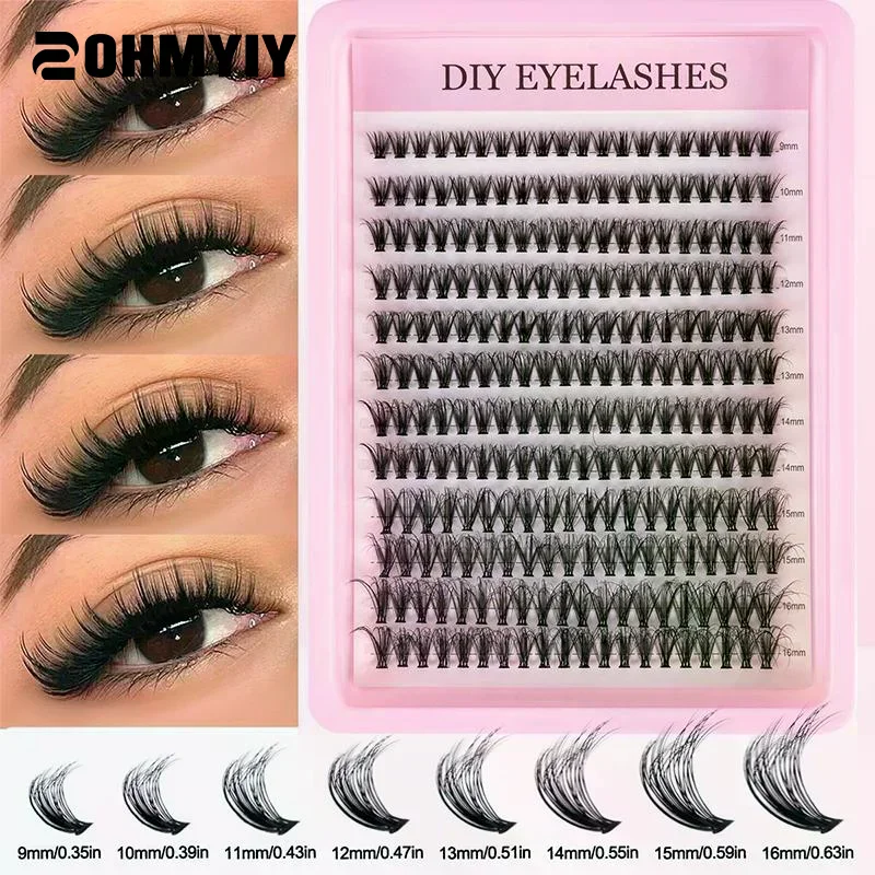 12Rows/box DIY ﻿Lash Extension 30D 40D 50D 60D 80D Natural Cluster Feather Lash Kit Segmented Eyelash Fluffy Eyelash Grafting