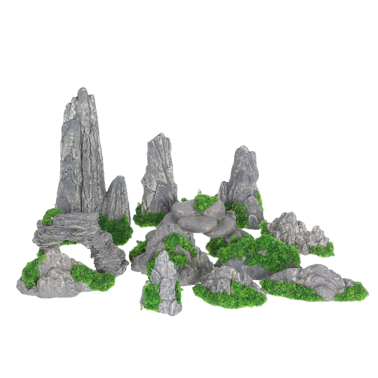

12Pcs Mini Resin Rockery Miniatures Garden Accessories Bonsai Decor for DIY Terrarium Landscape Decoration Terrarium Decor Mini