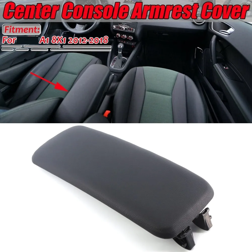 Car Center Console Armrest Upper Arm Lid For AUDI A1 S1 8X1 8XK 2012-2018 8X0864245B Center Armrest Cover PU Leather Black