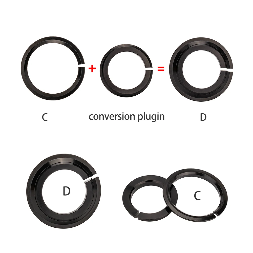 ZTTO Bicycle Fork Tapered Straight Tube 28.6mm 39.8mm Conversion Steerer Crown Fork Headtube Adapter Reducer Base Ring Spacer