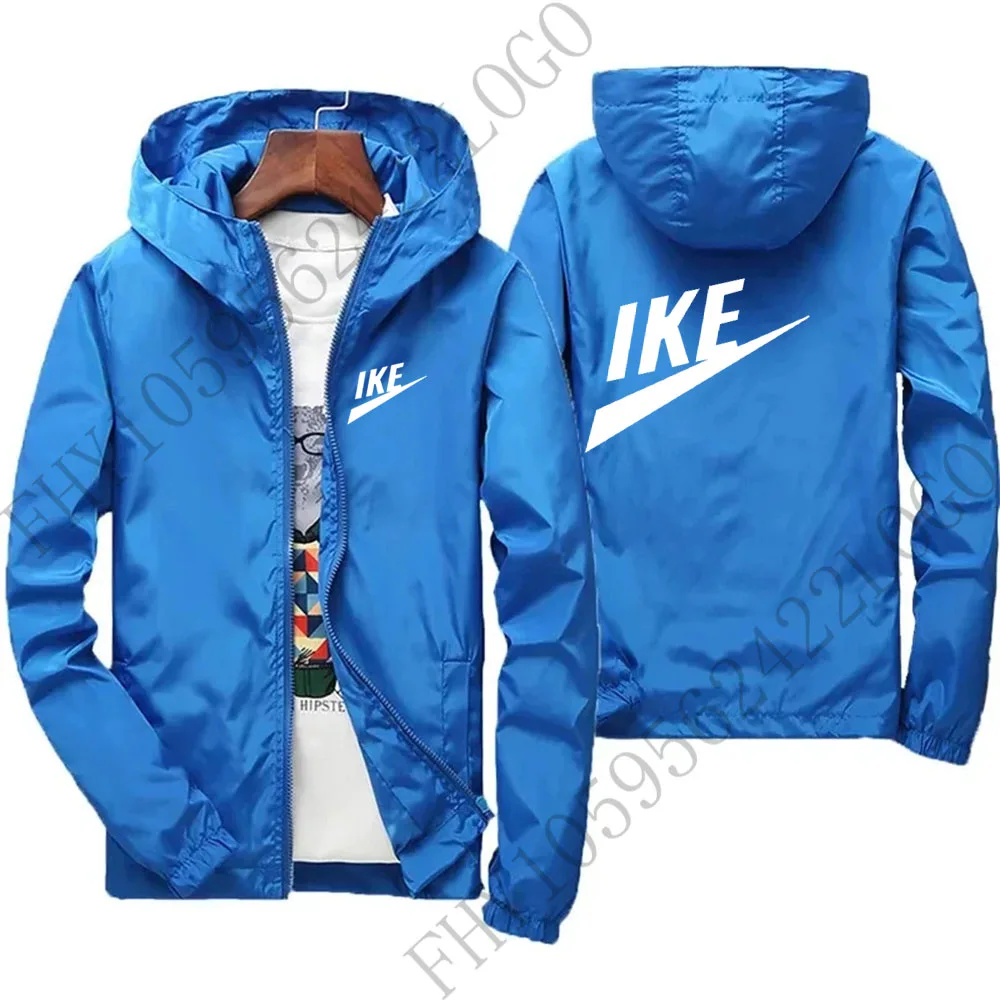 Spring and autumn new brand men's windproof zipper jacket casual high quality printed hooded outdoor waterproof sweatshirt