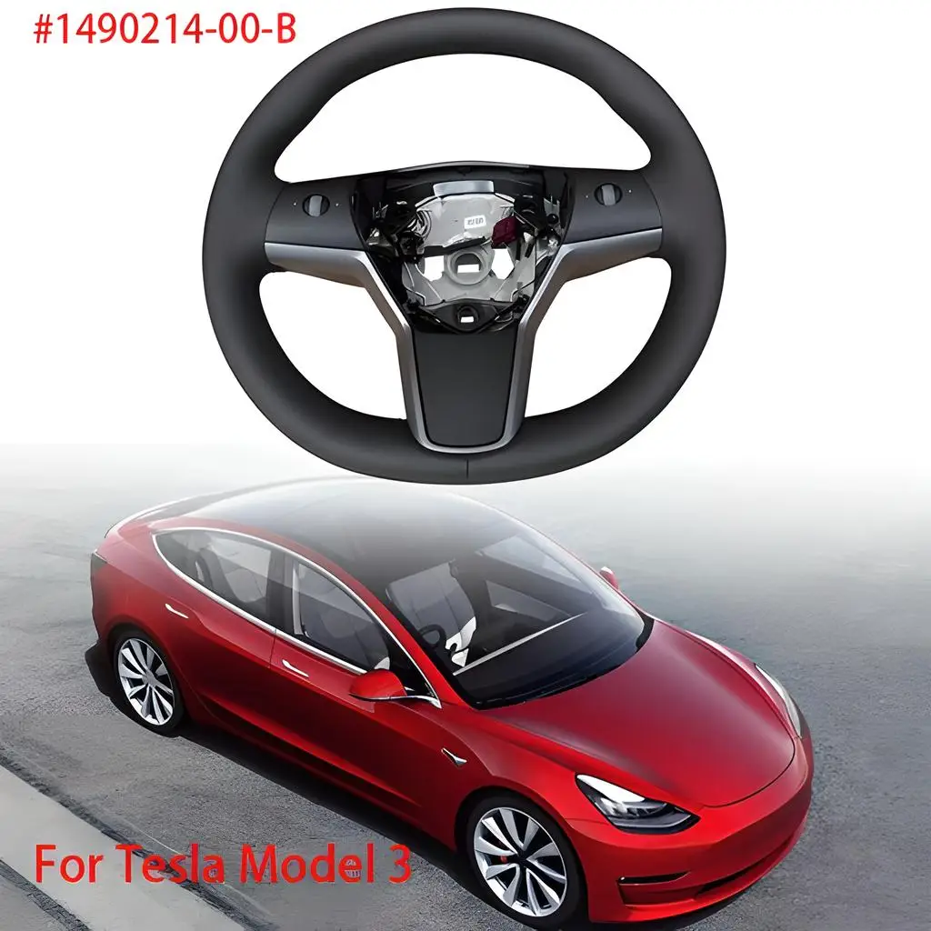 พวงมาลัยหุ้มหนังแบบมีระบบทำความร้อน รุ่น 1490214-00-B สำหรับรถยนต์ Model 3 และ Model Y ปี 2017-2023