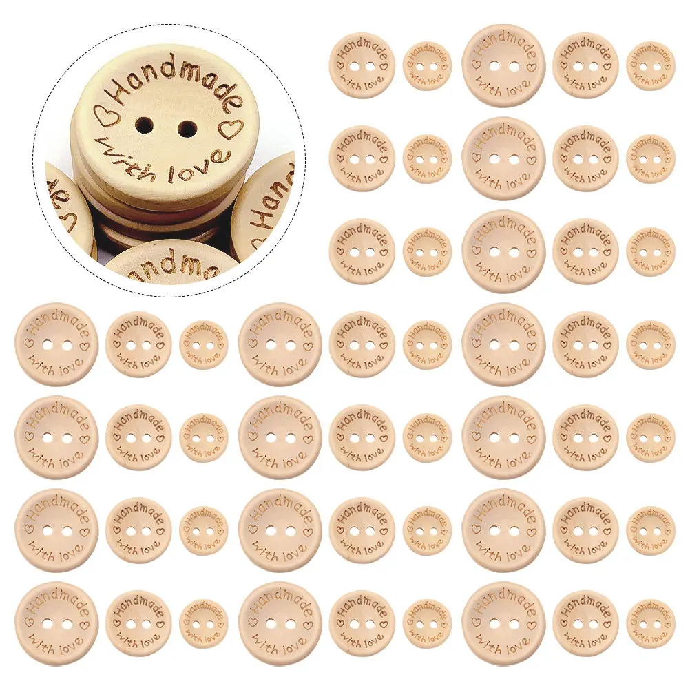 

150 шт. Деревянные декоративные пуговицы для одежды, сменные пуговицы для шитья своими руками, для футболок, пальто, свитеров, ветровок, шапок, шарфов