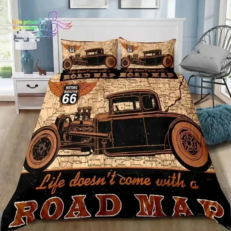 Luxury New 3D Print Historic American Route 66 Bedding Set Single Twin Full Queen King Bed Set Adult Kid Bedroom Bedding Gift