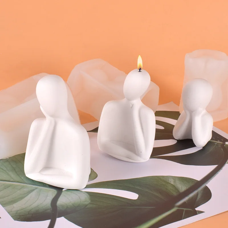 Family Candle Silicone Mold 3D abstract figure Art Ornament Candle Making DIY Human Body Manual Soap Gypsum Mold Home Decoration