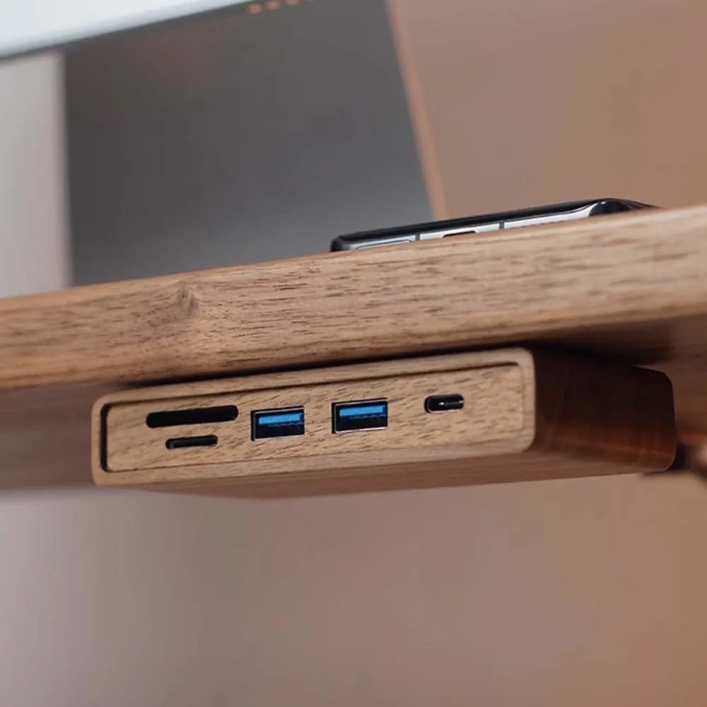 Expansor de hub de madeira de nogueira sólida divisor usb multi-interface computador desktop para ser hub limpo