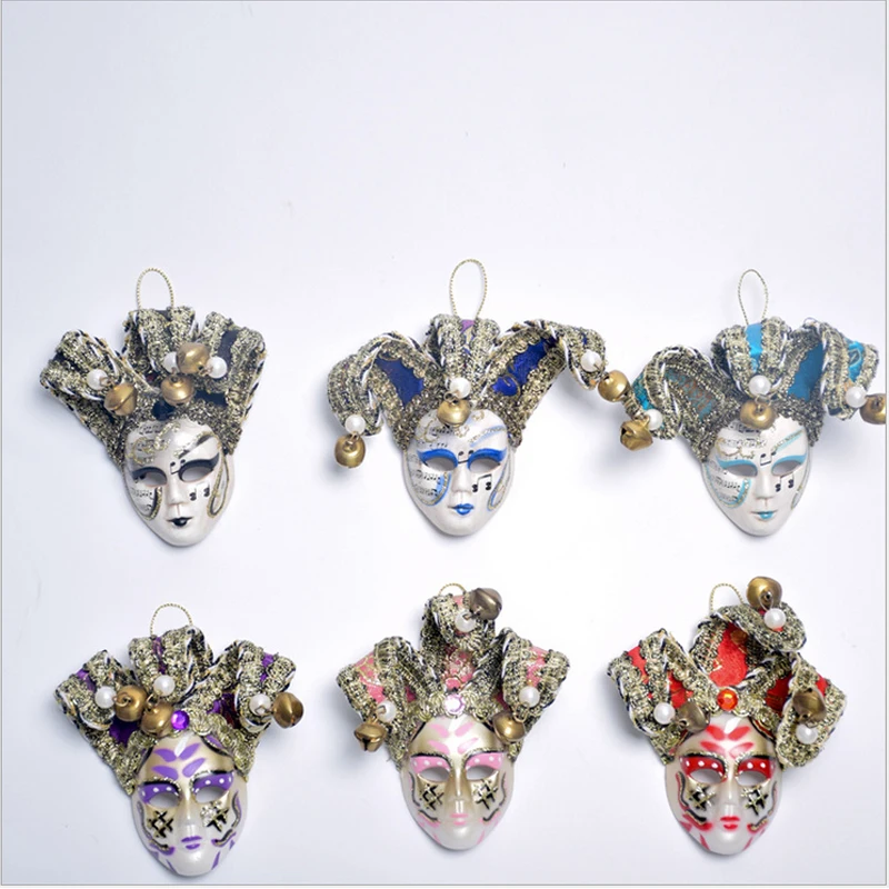 Cute Mix Colors Small Venetian Mask Ornaments Fridge Magnet Souvenirs Art Collection Home Decoration 10pcs/lot DEC200