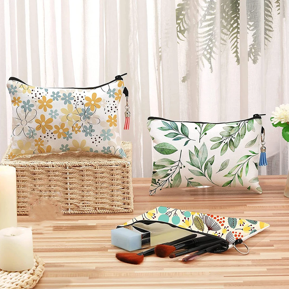 

8 Sets Blank Makeup Bag Sublimation Blanks Bags Zipper Pouch Toiletry Travel Pouches Bulk Heat Transfer Canvas for Storage Box