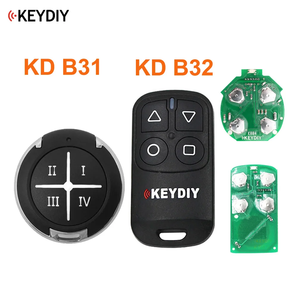 

5pcs/lot KEYDIY KD B31 B32 4 Buttons General Garage Door Remote for KD900 URG200 KD-X2/KD MINI KD200 MINI Remote Generater