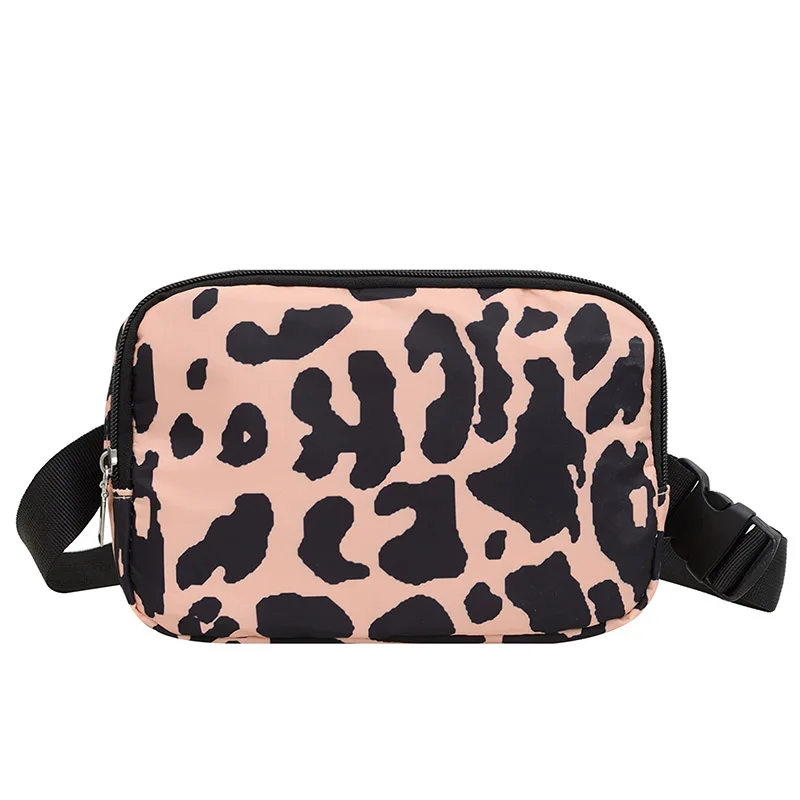 Leopard print Women Chest Bag Fashion Nylon Shoulder Crossbody Bags Ladies Female Waist Pack Half Moon Belt Bag Fanny Pack