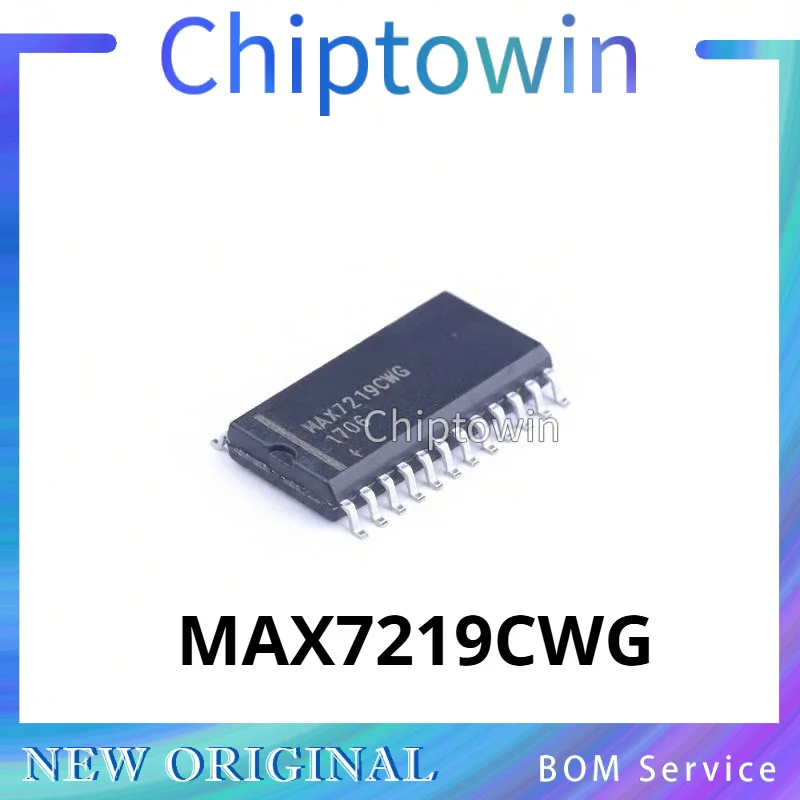 5/50/500 pcs MAX7219 MAX7219CWG  SOP-24 LED Display Driver Original In Stock W7