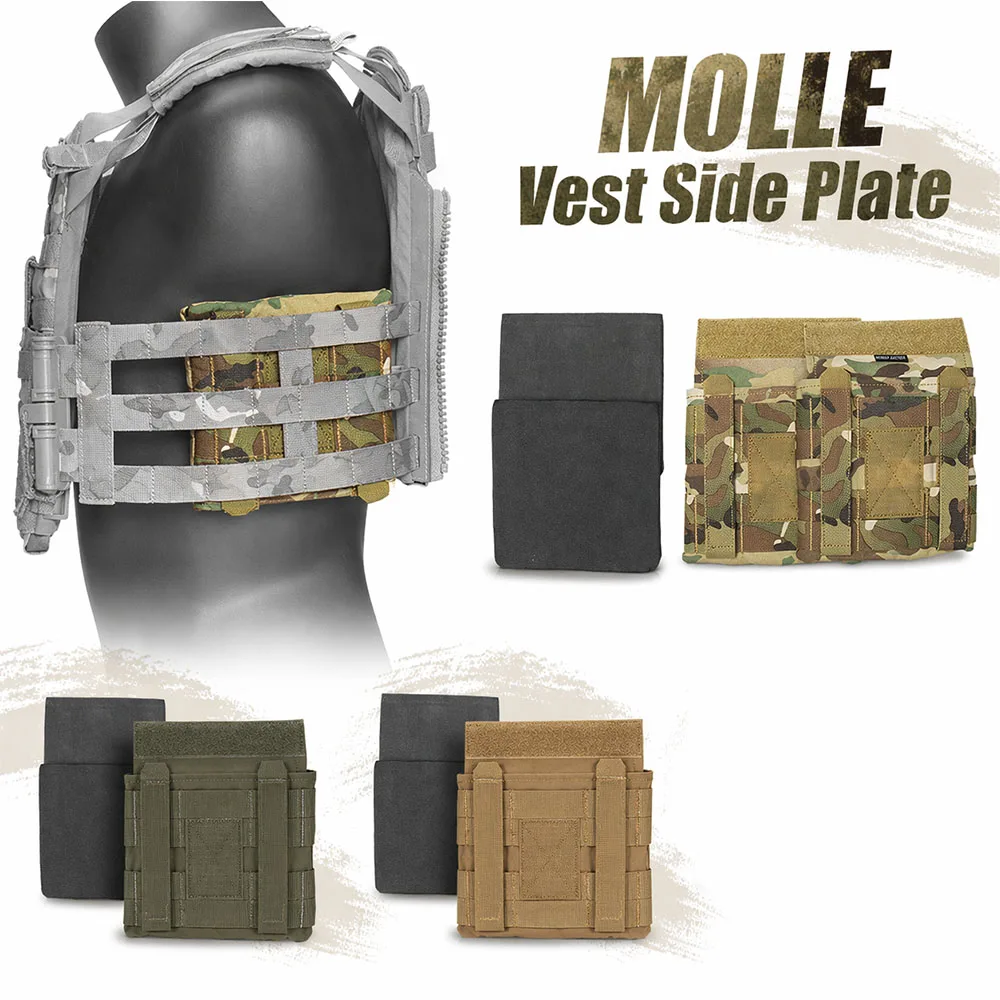 

2 Pack Tactical MOLLE Vest Side Plate Pouch with EVA Inserts Shockproof Waist Protection Pouch for JPC2.0 AVS LV119 Hunting Vest