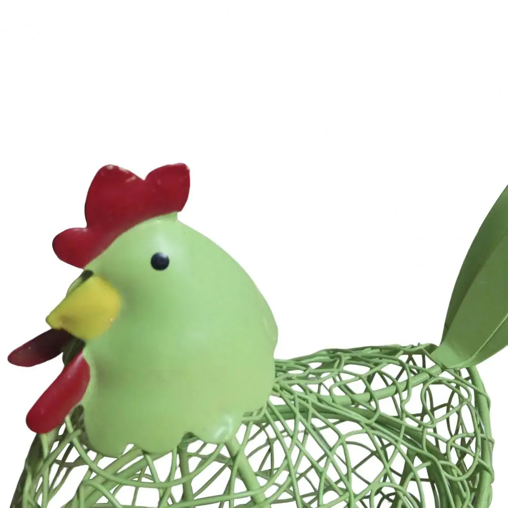 Egg Basket Iron Wire Chicken Shaped Egg Holder Easter Eggs Storage Basket for Kitchen Home Decorations