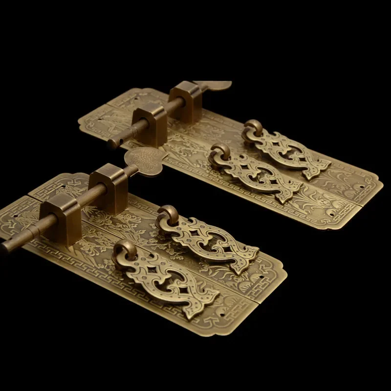 

13cm/16cm Door handle Chinese style Retro Pure copper Antique Chinese furniture handle Cabinet Pair straight handle