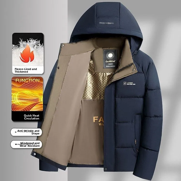 

Утепленная хлопковая куртка для мужчин среднего и молодого возраста, повседневная, деловая, на молнии, удлиненная, однотонная