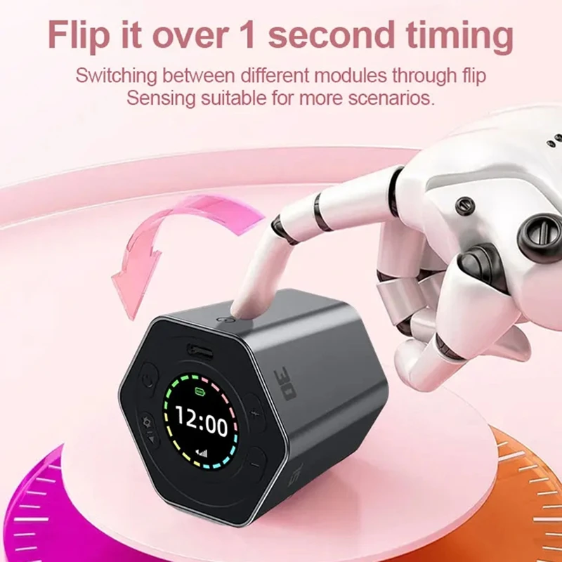 Digital Clock Timer Magnetic Timer Kitchen Hexagon Flip Timer For Studying Cooking Exercising Easy To Use Magnetic