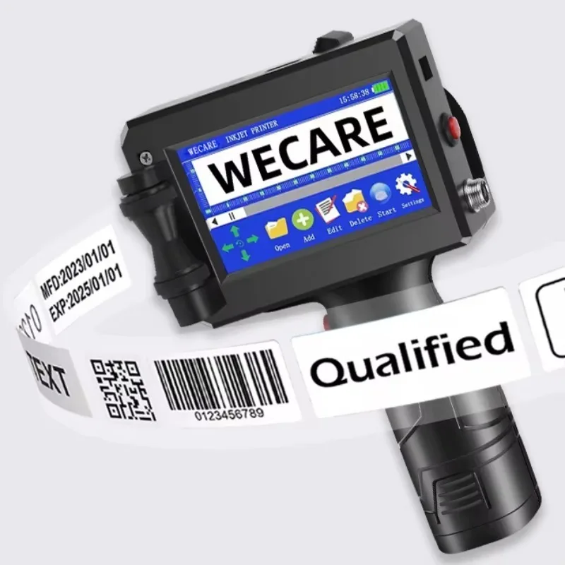 12.7mm Multi‑language Handheld Inkjet Printer for Egg Expiry Date Logo Printing Portable Coding Machine