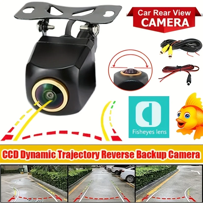 [Dynamische Flugbahnkamera] CCD-Objektiv Full Color HD Nachtsicht Weitwinkel-Auto-Rückfahrkamera mit intelligenten Lenkleitungen