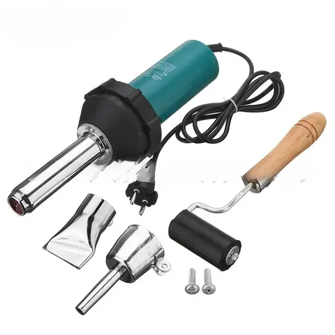 1080W 220V 플라스틱 열풍 용접 건 토치 노즐 롤러 포함 플라스틱 용접기 히트 건 키트 범퍼 PP PVC 용접기