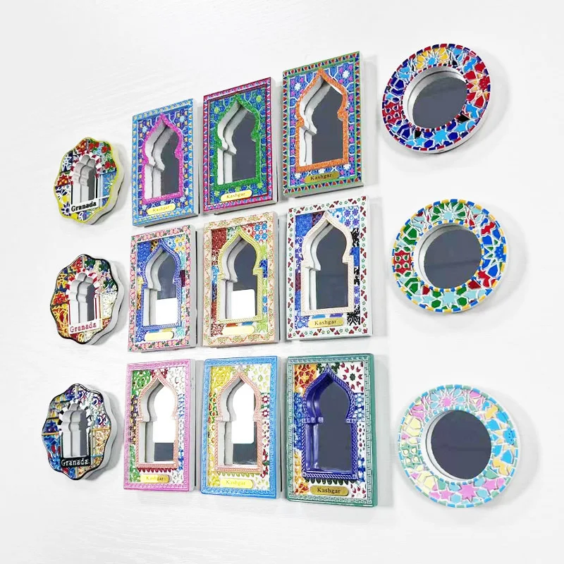 

Cute Middle East Mosaic Fridge Magnets Islamic Arch & Geometric Pattern Refrigerator Decor Home Souvenirs