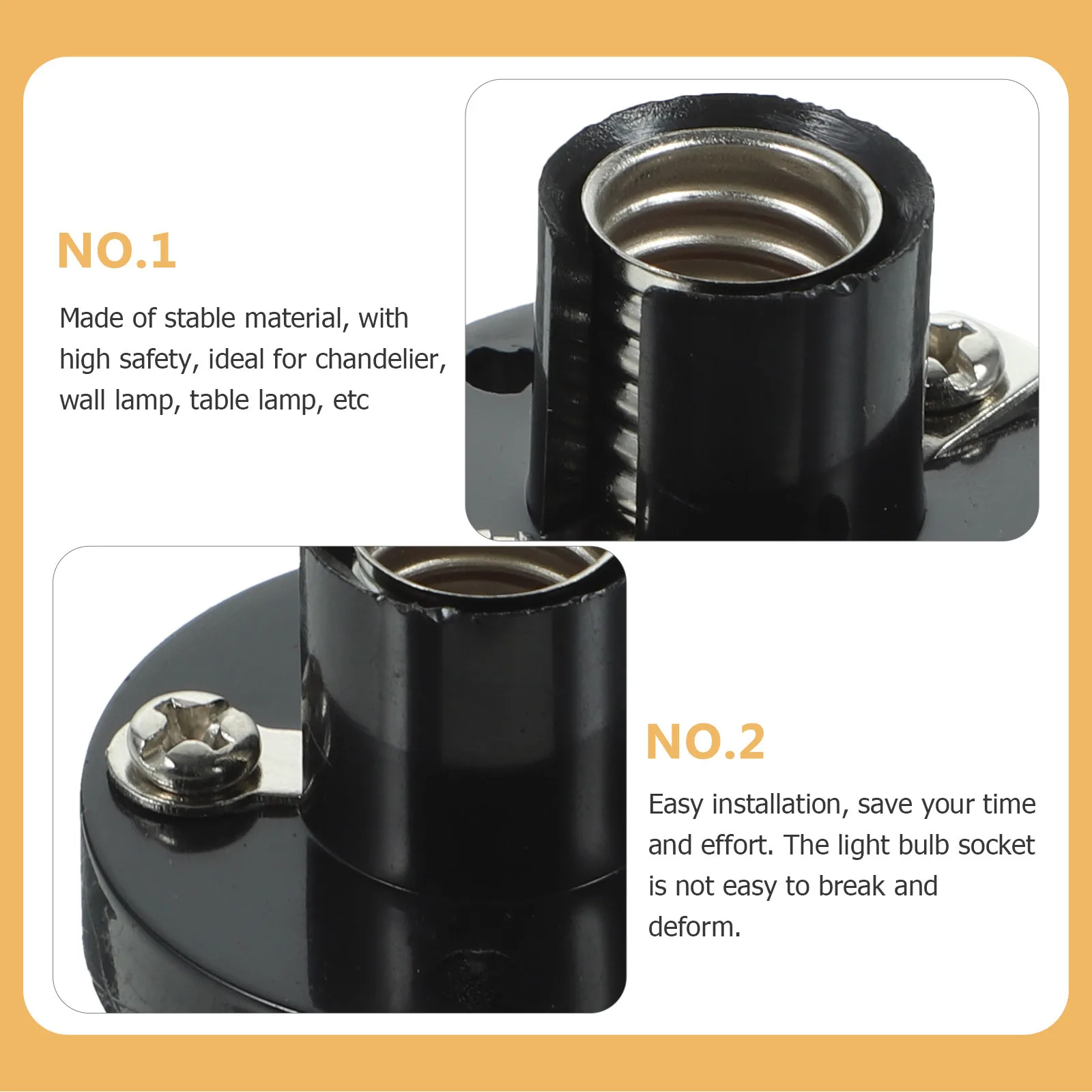 

5Pcs Screw Socket Bulb Holders Durable Metal Base Lamp Holders for DIY Circuits Lamp Socket Parts Light Bulb Holder