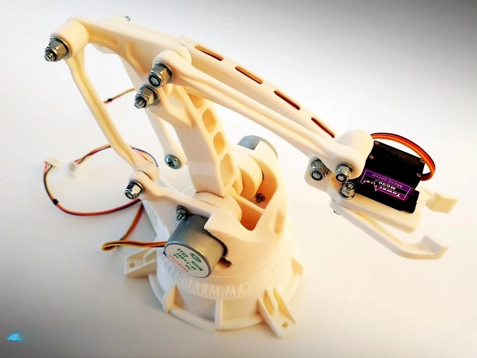 A set of 3D printed parts suitable for DIY players and student projects for four axis stepper motor robotic arms