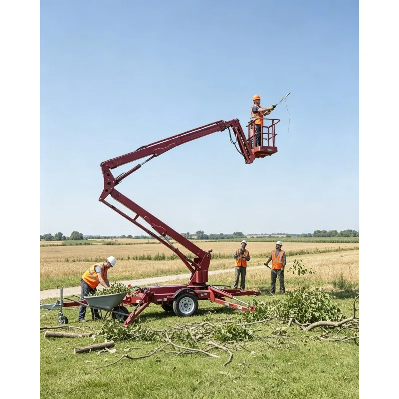 Hot Sale Trailer Mounted Folding Spider Boom Lift 14m 16m 200kg Hydraulic Articulating Aerial Lift Towable for Construction Clea