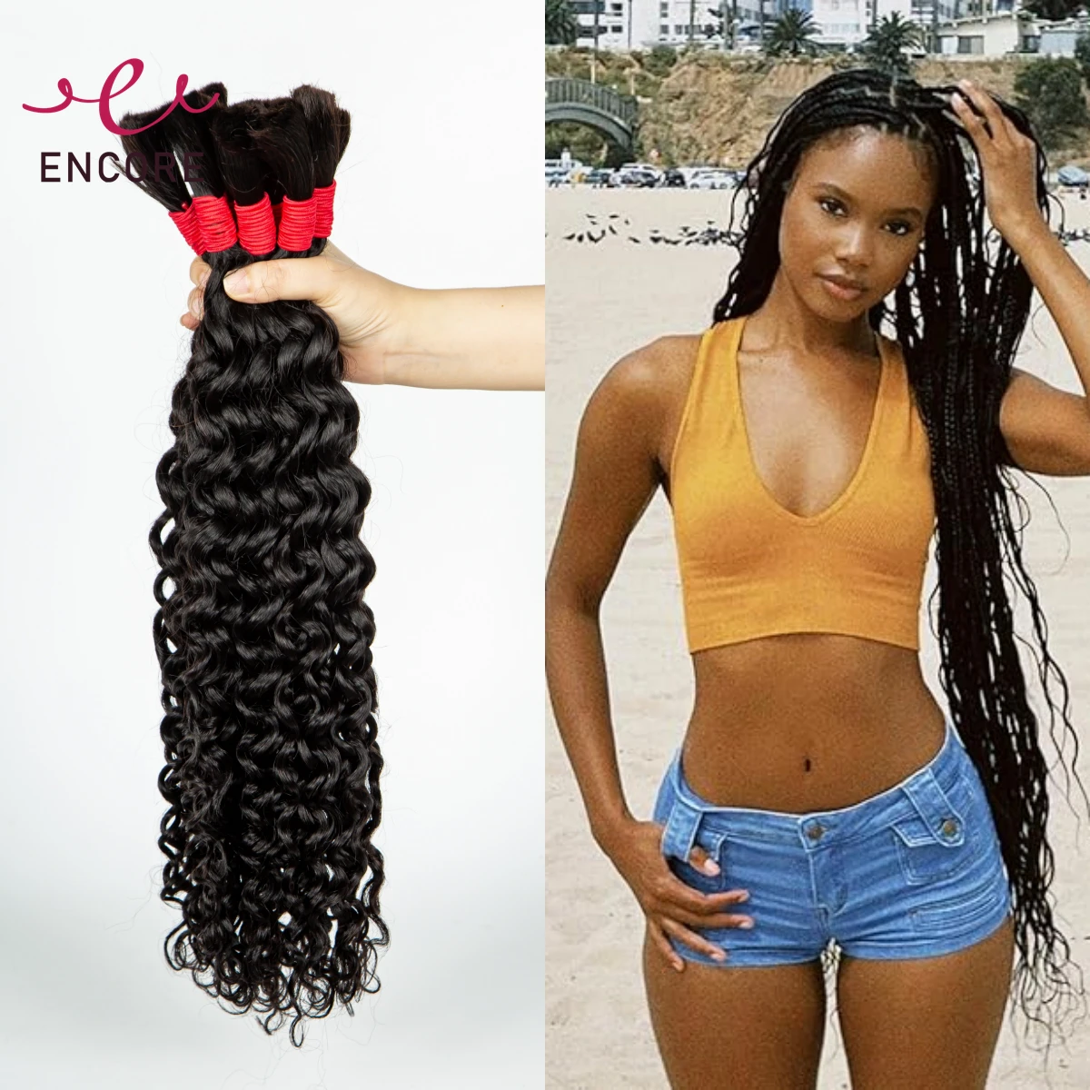 1 2 3 Bundels 100% Menselijk Haar Bulk Natuurlijke 28Inch Krullend Haar Bulk Voor Boho Braideds Extensions Water Wave Hair Bulk Voor Vlechten