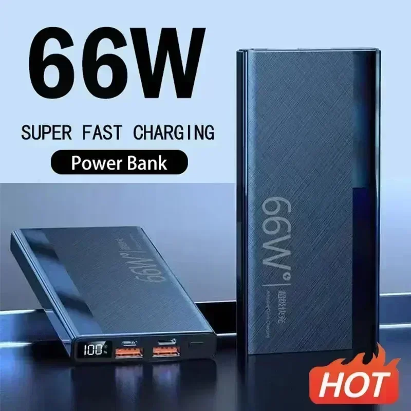 200000 MAh Power Bank 66 Вт Сверхбыстрая зарядка для iPhone 13 14 Huawei Xiaomi Samsung PD 20 Вт Внешнее зарядное устройство Powerbank