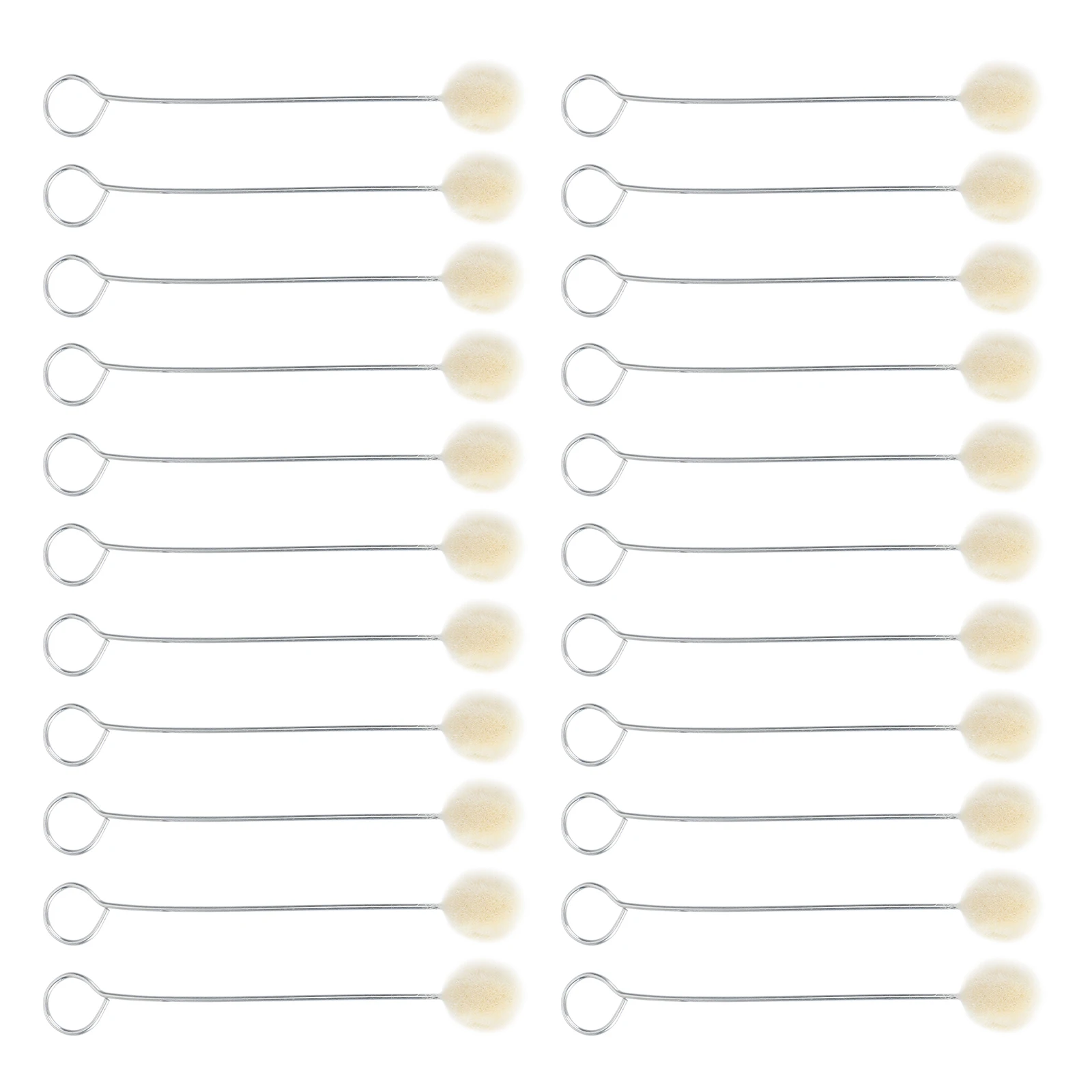 

60 Pcs Wool Ball Brush Handle Handles Daubers Dye Tool Shoe Polish Bride